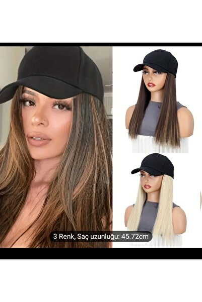 Handmade Yeni nesil şapkalı peruk saç tak çık pratik kullanım ısıya dayanıklı