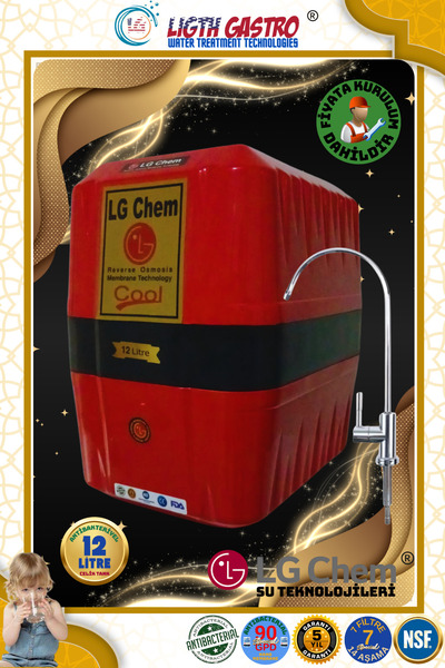 ligth gastro LG Chem COOL ÜCRETSİZ MONTAJLI 12 Lt. 7 FİLTRE 14 AŞAMA KIRMIZI ...