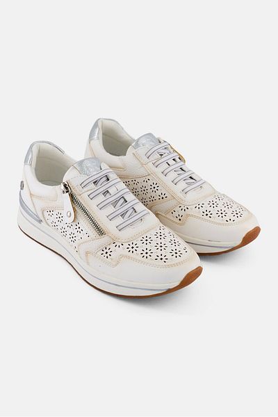 XTI Women Z,c Plata Zipper Casual Shoes, Off White