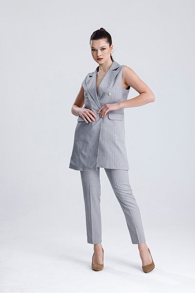 MD trend Women's Striped Vest Trousers Set