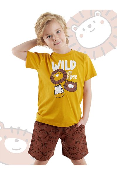 Denokids Set tricou și pantaloni scurți de vară pentru băieți - Wild