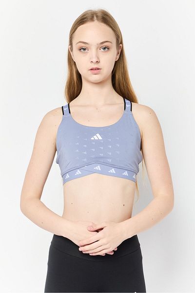 adidas Women Brand Logo Padded Sports Bra, Purple