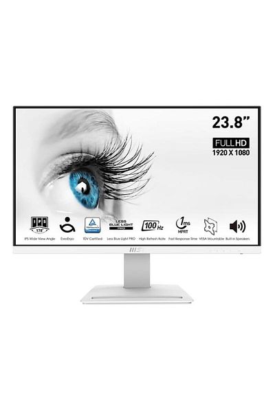 MSI Monitor IPS LED MSI PRO 23.8" MP243XW, Full HD (1920 x 1080), HDMI, DisplayPort, Boxe (Alb)