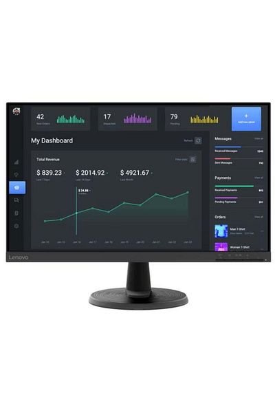 LENOVO Monitor VA LED Lenovo 23.8" D24-45, Full HD (1920 x 1080), VGA, HDMI, AMD FreeSync (Negru)