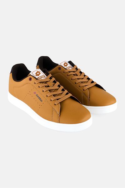 Lotto Men Brand Logo Lace Up Casual Shoes, Tan
