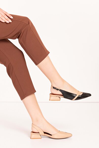 Gondol Kadın Hakiki Deri Şık Kısa Topuklu Ayakkabı md.1