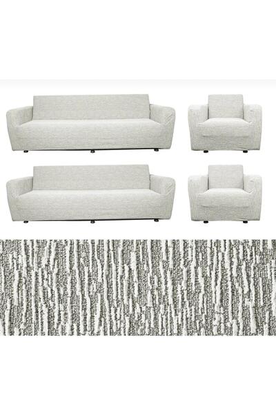 Home Geçirmeli Lastikli Koltuk Örtüsü Seti 3+3