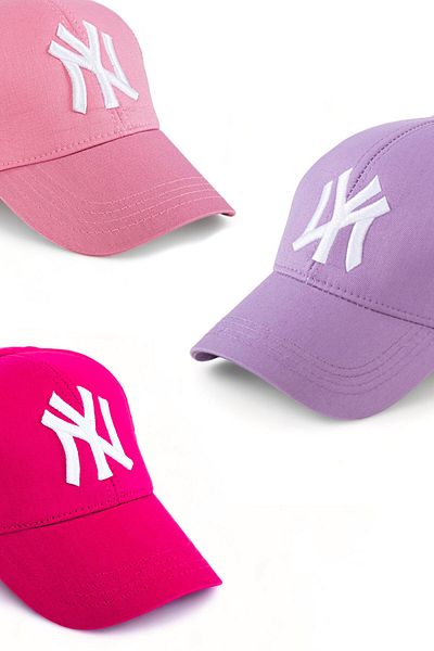 Eke Tekstil Unisex 3 in 1 Baseball Ny Hat Fuchsia-Pink-Lilac Set