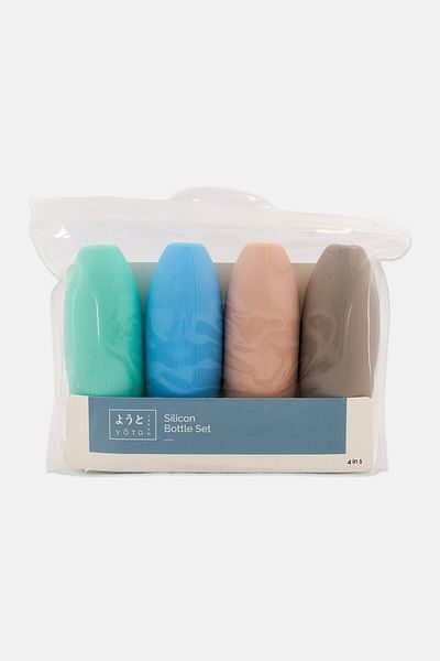 YOTO 4 Piece Silicon Travel Bottle Set, Multicolor