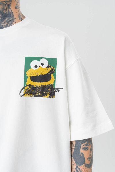 go gang own Μπλουζάκι Cookie Monster με ανάγλυφη λεπτομέρεια Oversize