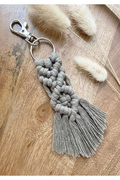 AOKKR macrame thread roll, cotton, gray, 100 m
