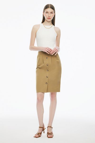 Perspective Devetuyu Forever Regular Fit High Waist Knee Length Skirt