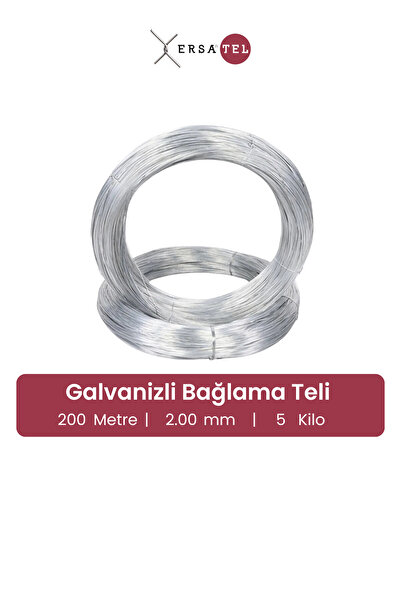 ERSA TEL Ersatel Galvanizli Tel (BAĞLAMA TELİ) 2,00 Mm X 5 Kg X 200 Metre – B...