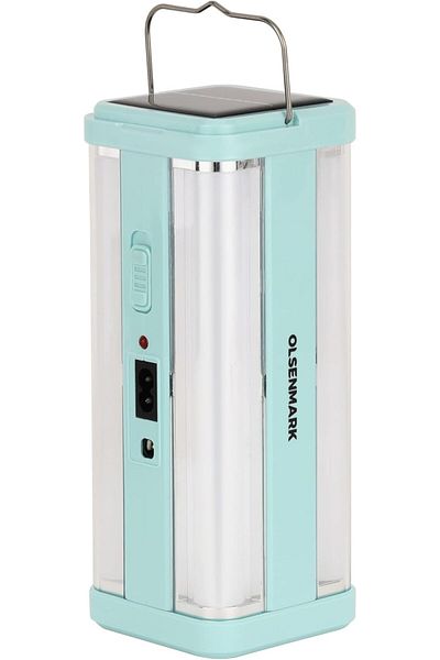 Olsenmark Rechargeable LED Lantern | 4x20 SMD LED Tubes | Solar Panel | 5H Runtime | For Home & Outdoor Use