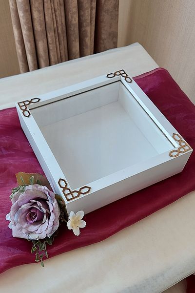 Verda Çerçeve 25X25 cm White Memory Frame (6 cm Depth) and Silver Cover