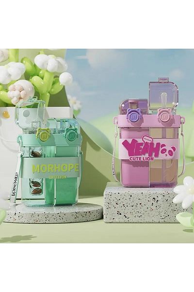 froyalife Quality Yeah Strap Stylish Design Double Chamber Double Lid Multifunctional Children's Water Bottle Flask