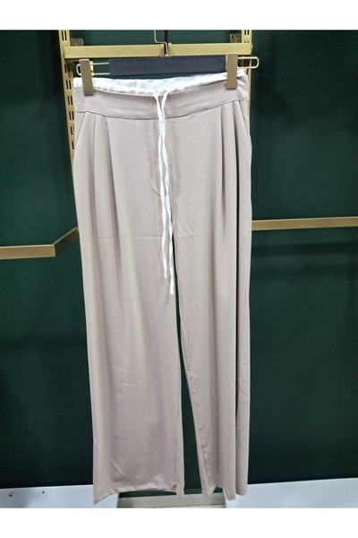 ayriss SATEN GARNİLİ BAĞCIKLI POLİVİSKON PANTOLON