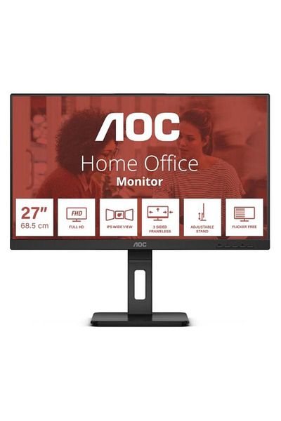 Aoc Monitor IPS LED AOC 27" 27E3QAF, Full HD (1920 x 1080), VGA, HDMI, DisplayPort, Boxe, Pivot (Negru)