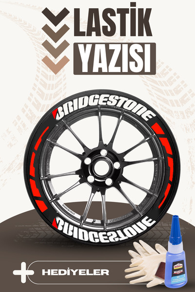 Kingstar 16 قطعة من ملصقات حروف إطارات الدراجات النارية والسيارات باللون الأحمر