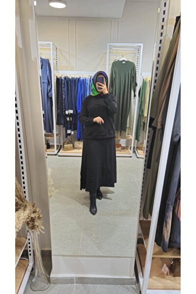 MissWhence Mi̇sswhence Black Skirt Set - Model 36002