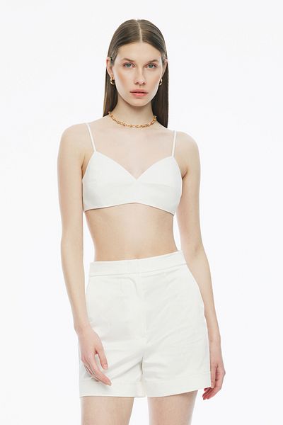 Perspective Λευκό Benas Slim Fit Crop Boy Φόρεμα