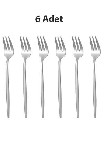 Chavin Silver Color 410 Steel Cutlery Set 6 Pieces Dessert & Fruit Motifs