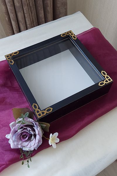Verda Çerçeve 25X25 cm White Memory Frame (6 cm Depth) and Silver Cover