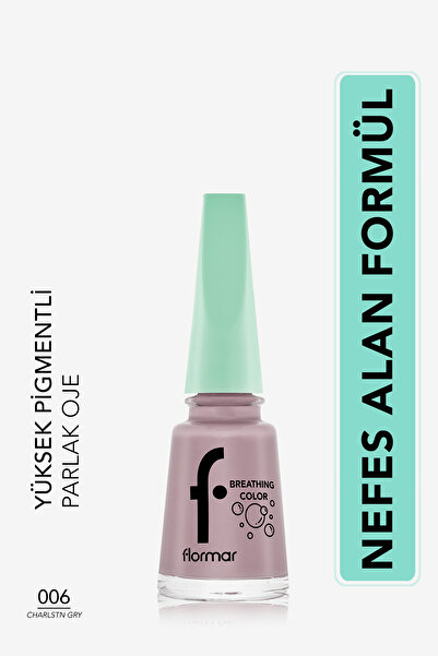 Flormar Nefes Alan Parlak Oje- Breathing Color Nail Enamel- 006 Charlstn Gry- 8682536032575