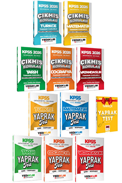 Yediiklim Yayınları 2026 Yediiklim KPSS Ortaöğretim-Ön Lisans Çıkmış Sorular ...