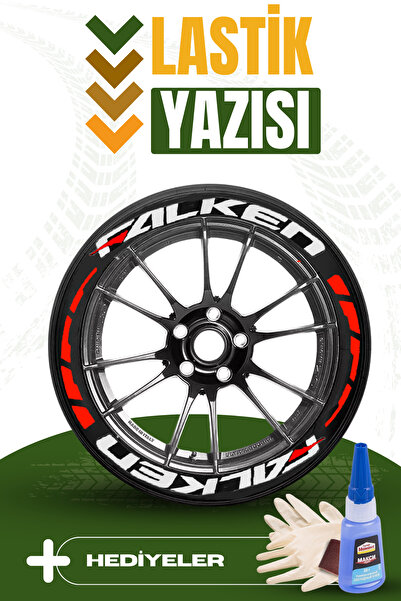 Kingstar 16 قطعة من ملصقات حروف إطارات الدراجات النارية والسيارات باللون الأحمر