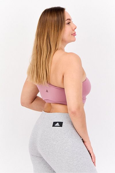 adidas Women Brand Logo Light Support Yoga Sports Bra, Mauve