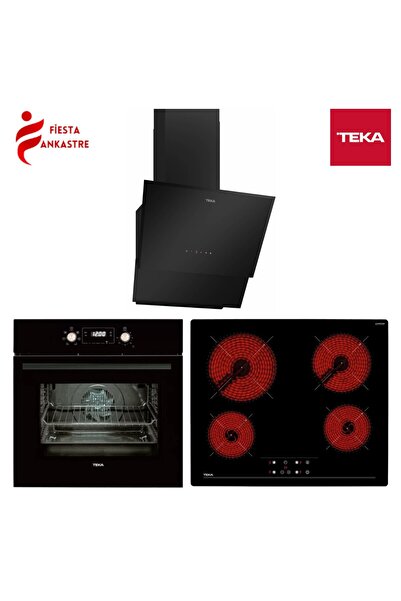 Teka Chef 9 Siyah Ankastre Set ( Hak 627 Bk Fırın Tz 6415 Ankastre Ocak Tvt 60.1 Davlumbaz )