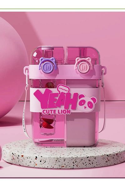 froyalife Quality Yeah Strap Stylish Design Double Chamber Double Lid Multifunctional Children's Water Bottle Flask