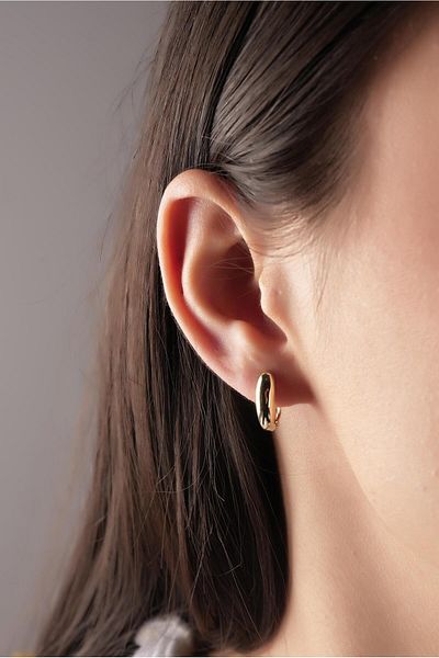 Çlk Accessories Xuping أقراط بيضاوية صغيرة لا تفقد اللون 35737