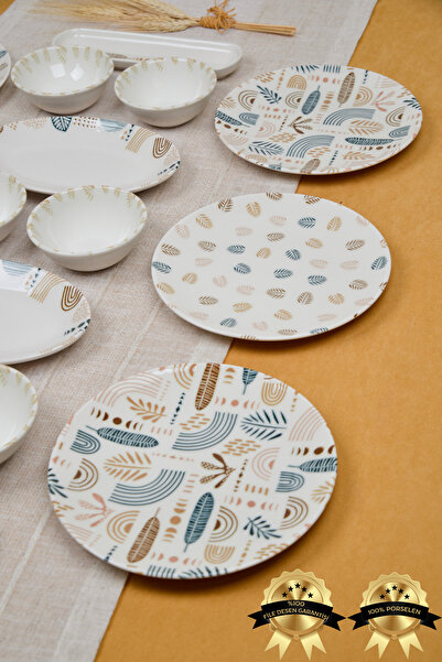 Heda Porselen Başak 16 Parça 6 Kişilik Porselen Kahvaltı Takımı