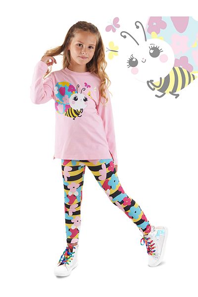 Denokids Little Bee Girl Tunika Harisnya szett