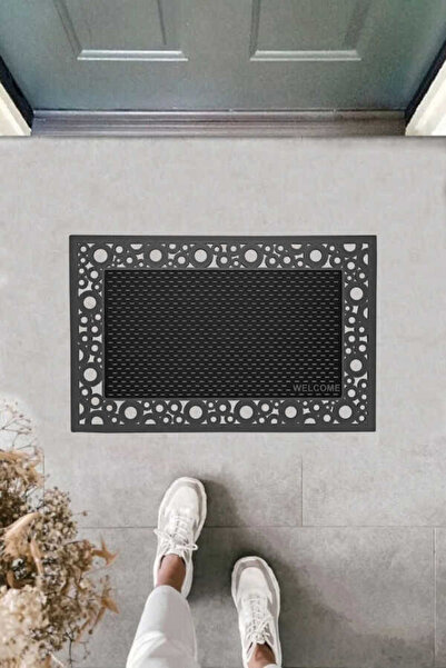 Genel Markalar Mino Dekoratif Siyah Kapı Önü Paspası 4610 45 x 70