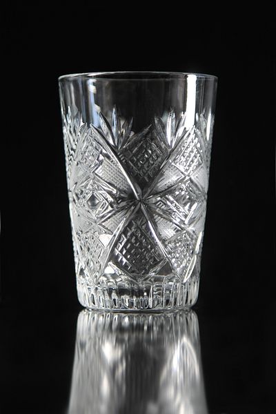 CHANZA HOME Set of 6 Water Glasses Set Handmade Crystal Cut Decor Water Glass Set