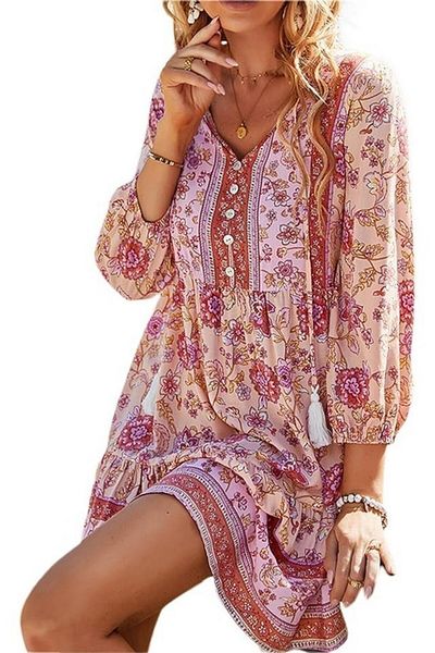 BELLEZASOURIRE Floral summer midi dress, pink, BELLEZASOURIRE
