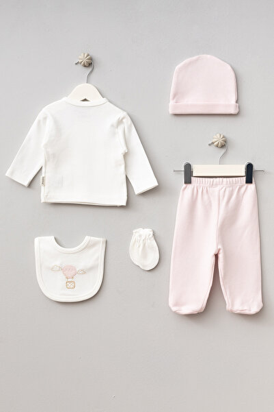 Bebitof Balloon Rabbit Patterned 5 Piece Newborn Hospital Outfit Set