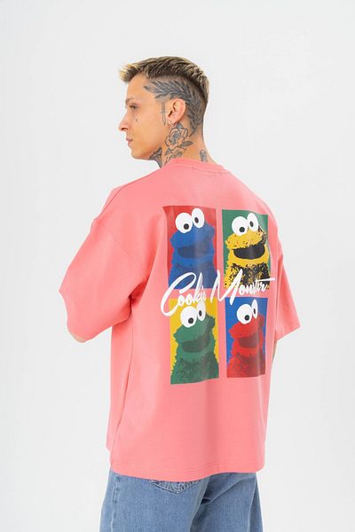 go gang own Μπλουζάκι Cookie Monster με ανάγλυφη λεπτομέρεια Oversize