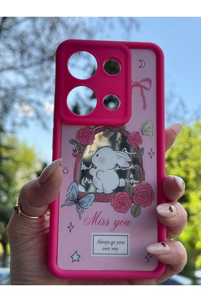 DÜNYA AKSESUAR xiaomi redmi note 13 pro 4g uyumlu mutlu kedi ayıcık sevimli ç...