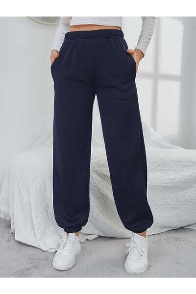 Le Vion Unisex Navy Blue Elastic Leg Sweatpants
