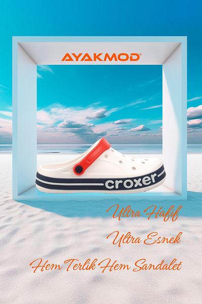 AYAKMOD 216 Ελαφριές εύκαμπτες ανδρικές καλοκαιρινές λευκές παντόφλες Sabo