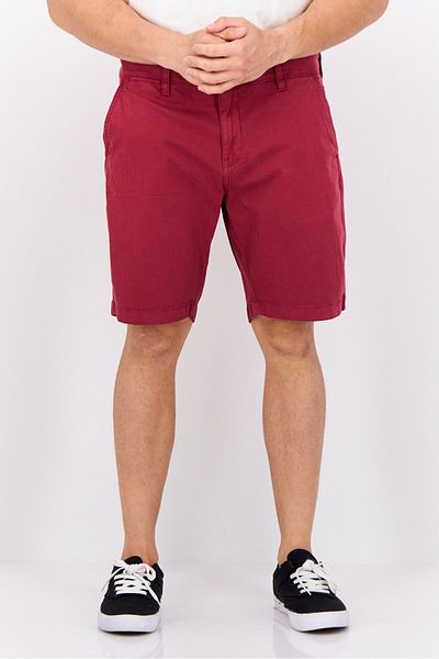 Nautica Men Plain Chino Shorts, Pale Red
