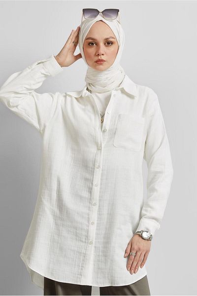 Alvina Cotton Shirt Tunic 44811
