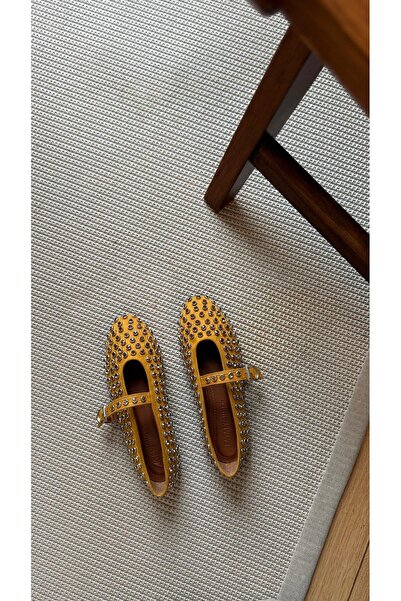 Eataly Shoes Μπαλαρίνες μπαλαρίνας Disco Suede Mustard Yellow Stone