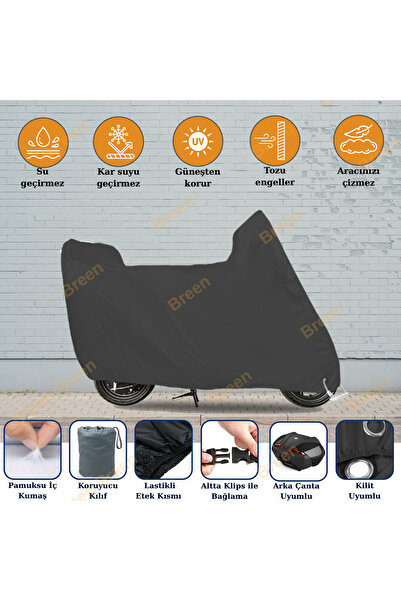 Breen SİYAH YAMAHA X-MAX 250 TECH MAX ARKA ÇANTA KİLİT UYUMLU SU GEÇİRMEZ BRANDA (MOTOSİKLET)