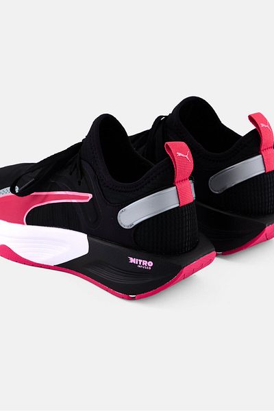 Puma Women PWR XX Nitro Lace Up Running Shoes, Black/Pink