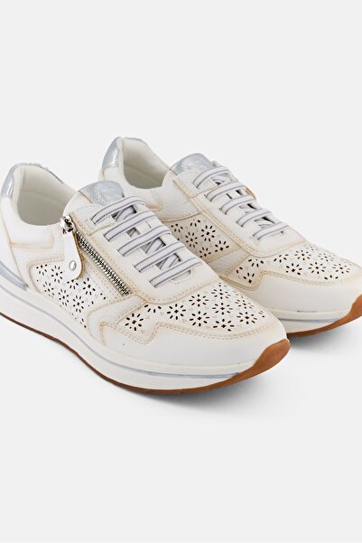 XTI Women Z,C Plata Zipper Casual Shoes, Off White